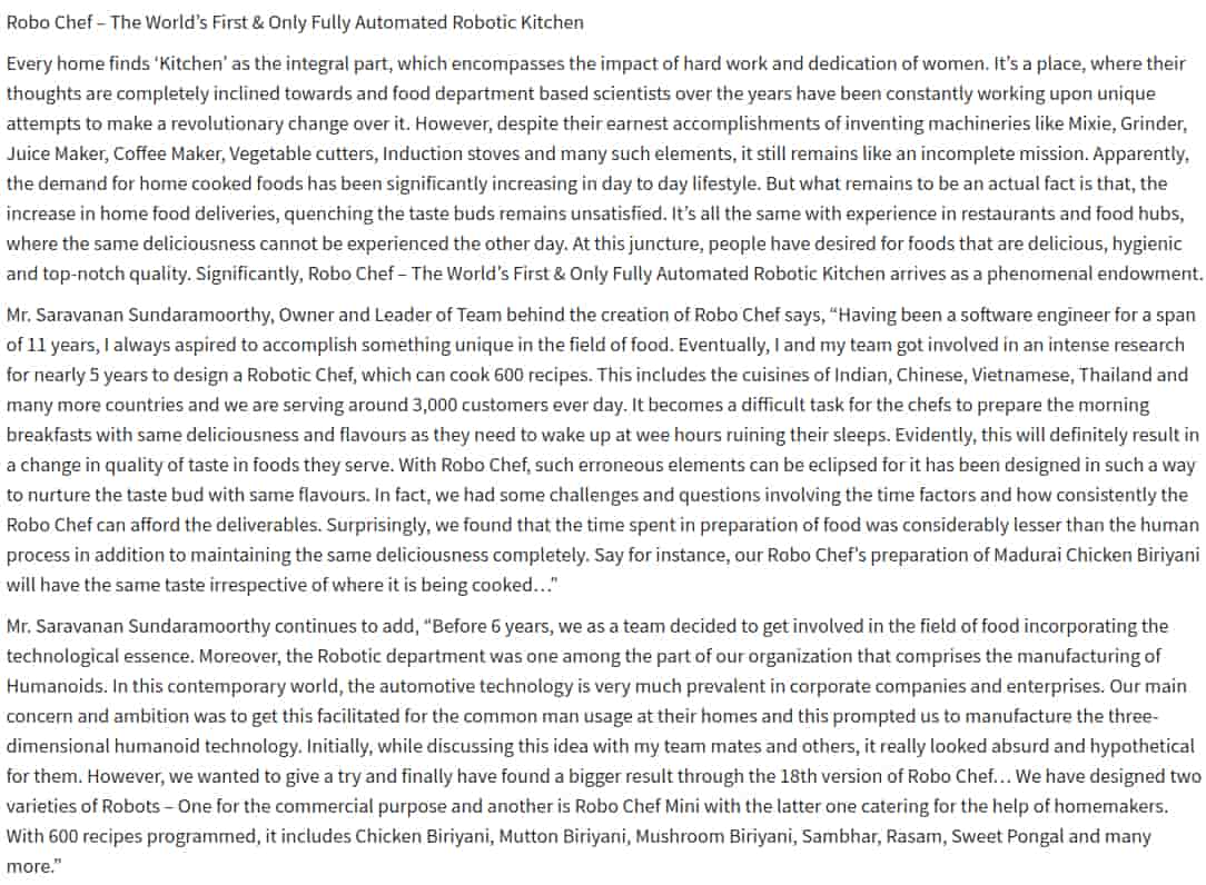 Automated Robotic Kitchen