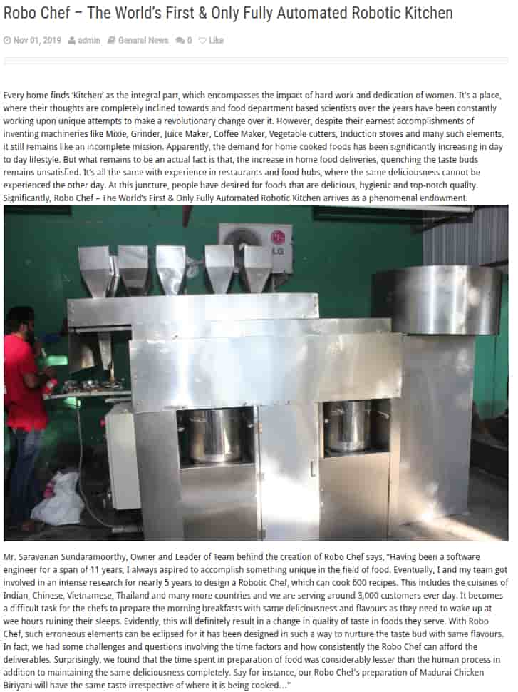 Automated Robotic Kitchen